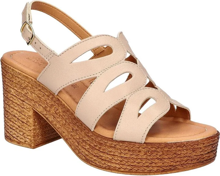 Pri-Italy Womens Buckle Leather Platform Sandals
