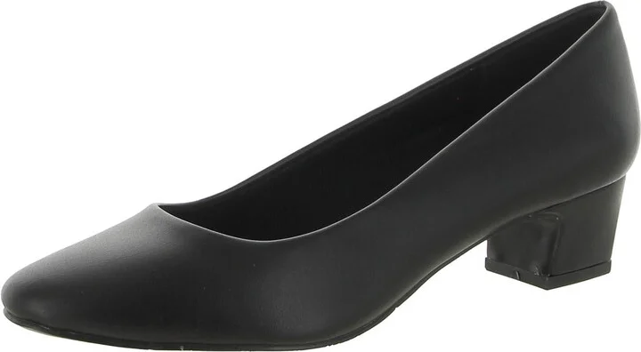 Prim Womens Faux Leather Slip On Dress Heels