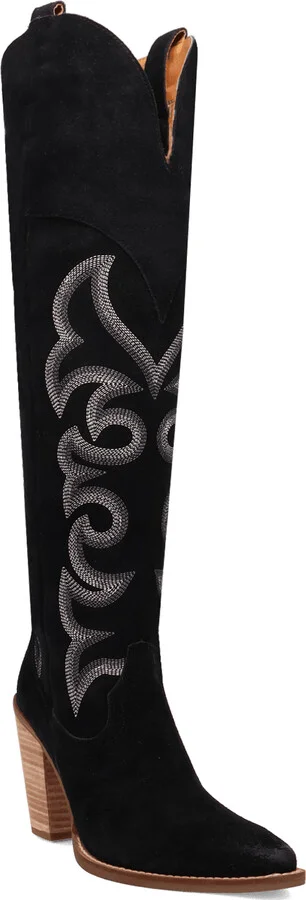 Primadonna DI2190-001 Western Boots Womens 8 Black Suede Knee High ZPO3722
