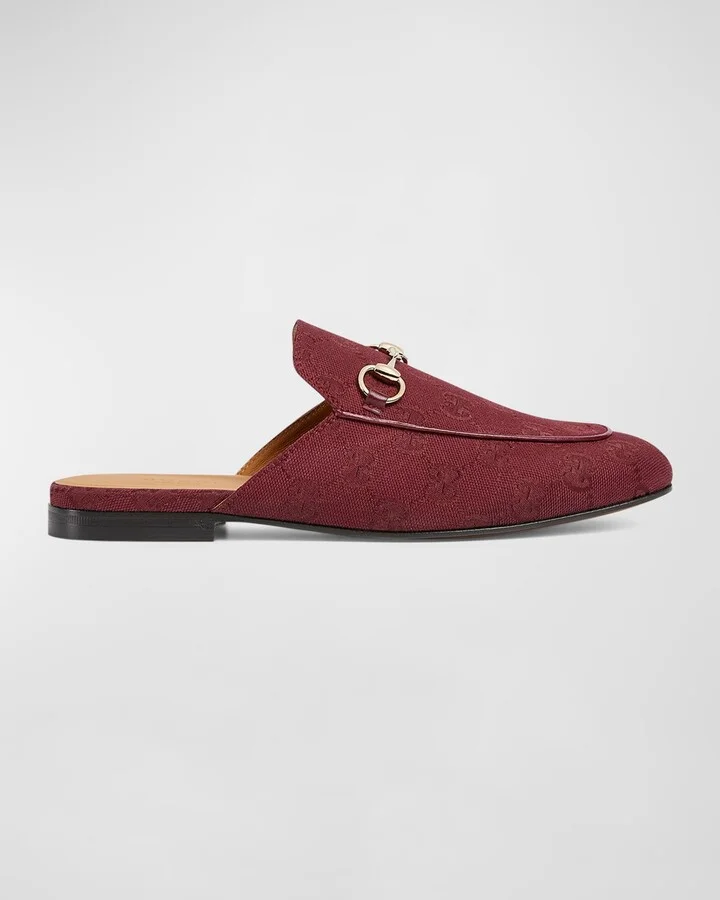 Princetown GG Canvas Bit Loafer Mules
