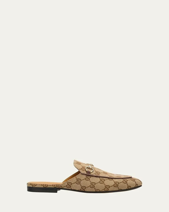 Princetown GG Canvas Bit Loafer Mules
