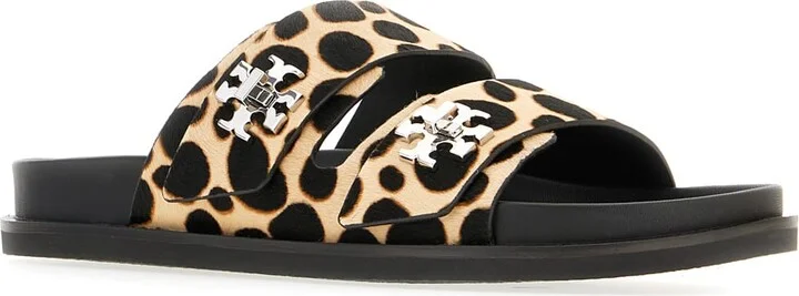 Printed Calf Hair Slider Sandals - Image 2