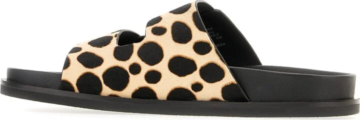 Printed Calf Hair Slider Sandals - Image 3