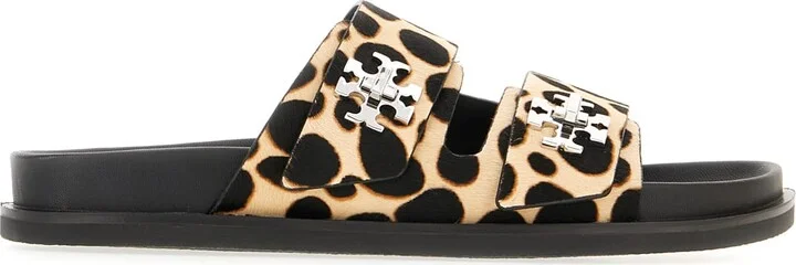 Printed Calf Hair Slider Sandals