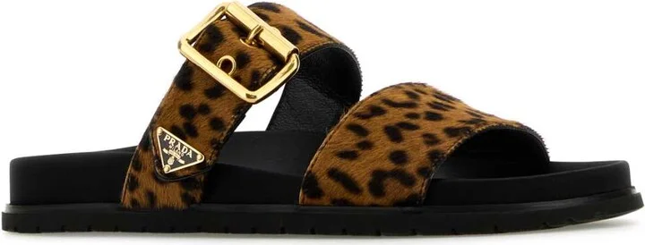 Printed Calf Hair Slippers - Image 2