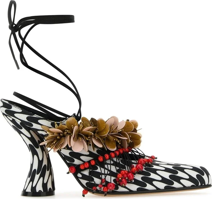 Printed Fabric Mules