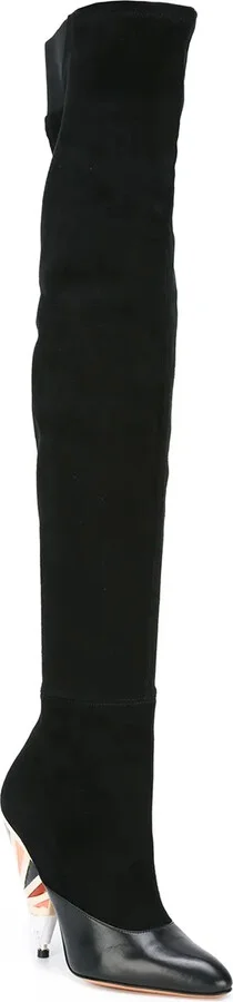 Printed Heel Over-The-Knee Boots - Image 2