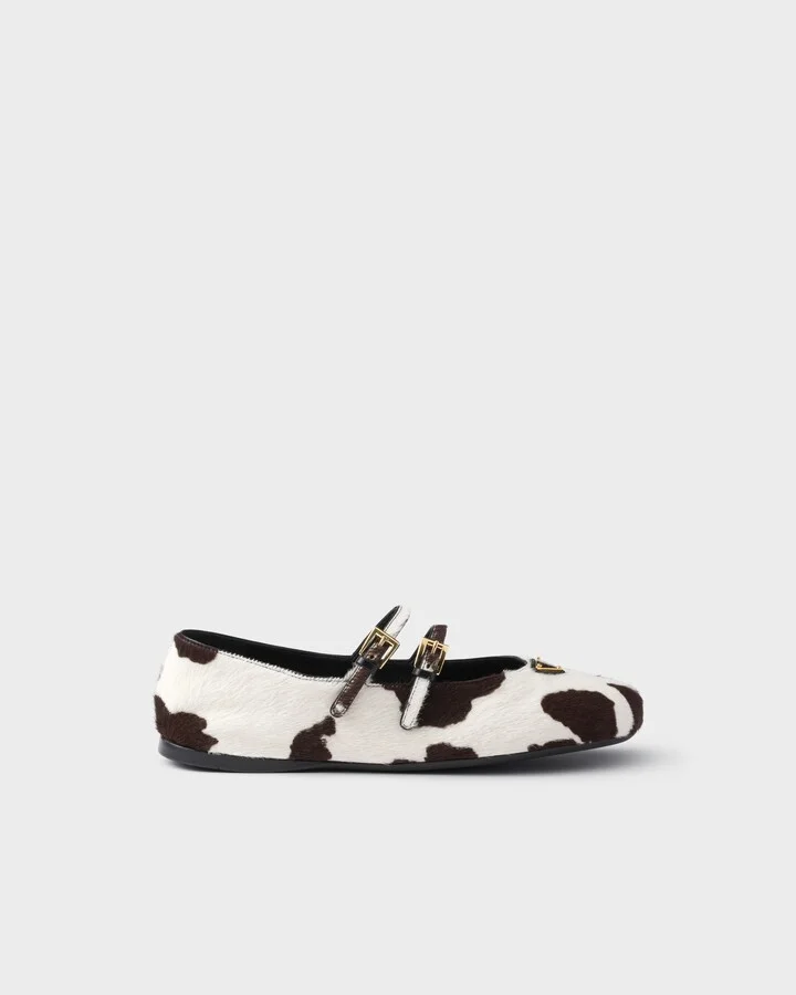 Printed leather ballerinas - Image 2