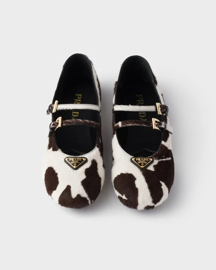 Printed leather ballerinas - Image 3