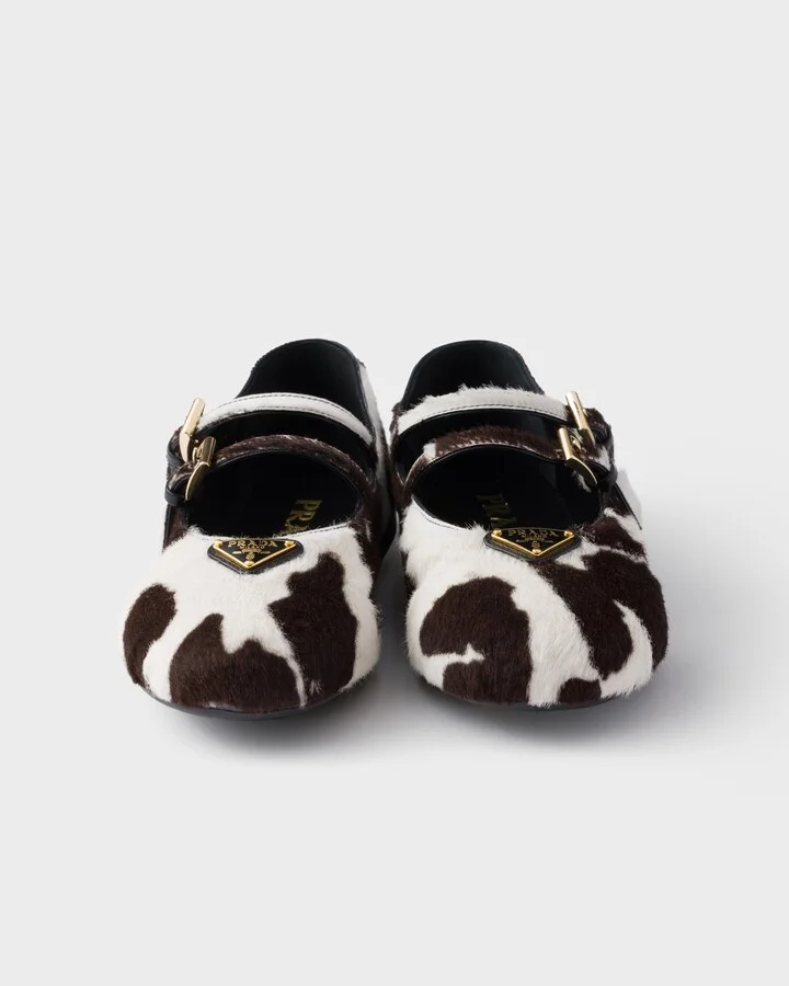 Printed leather ballerinas - Image 5