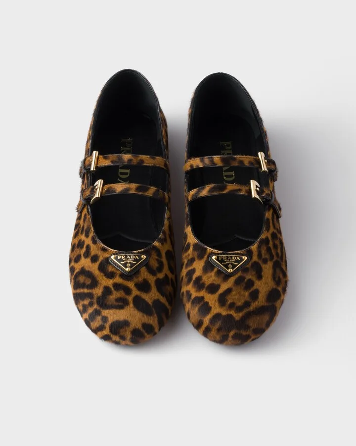 Printed leather ballerinas - Image 3
