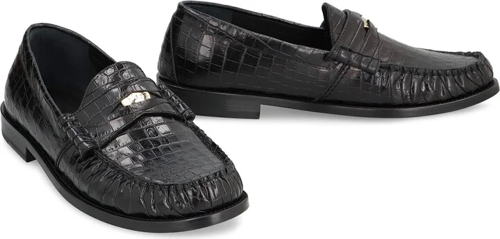 Printed Leather Loafers - Image 3