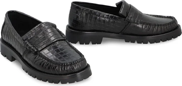 Printed Leather Loafers - Image 3