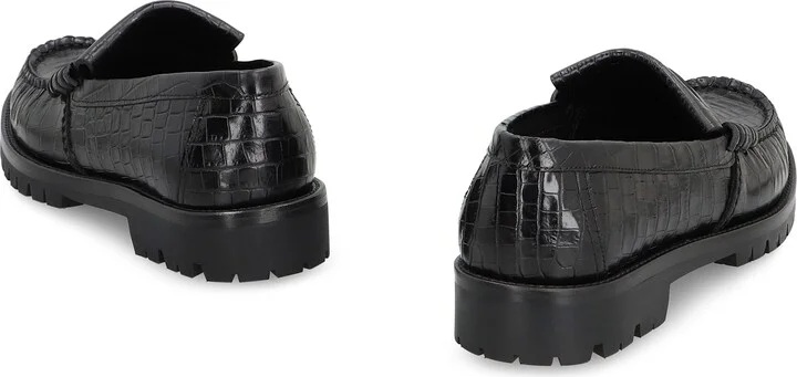 Printed Leather Loafers - Image 4