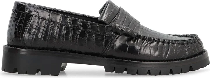 Printed Leather Loafers