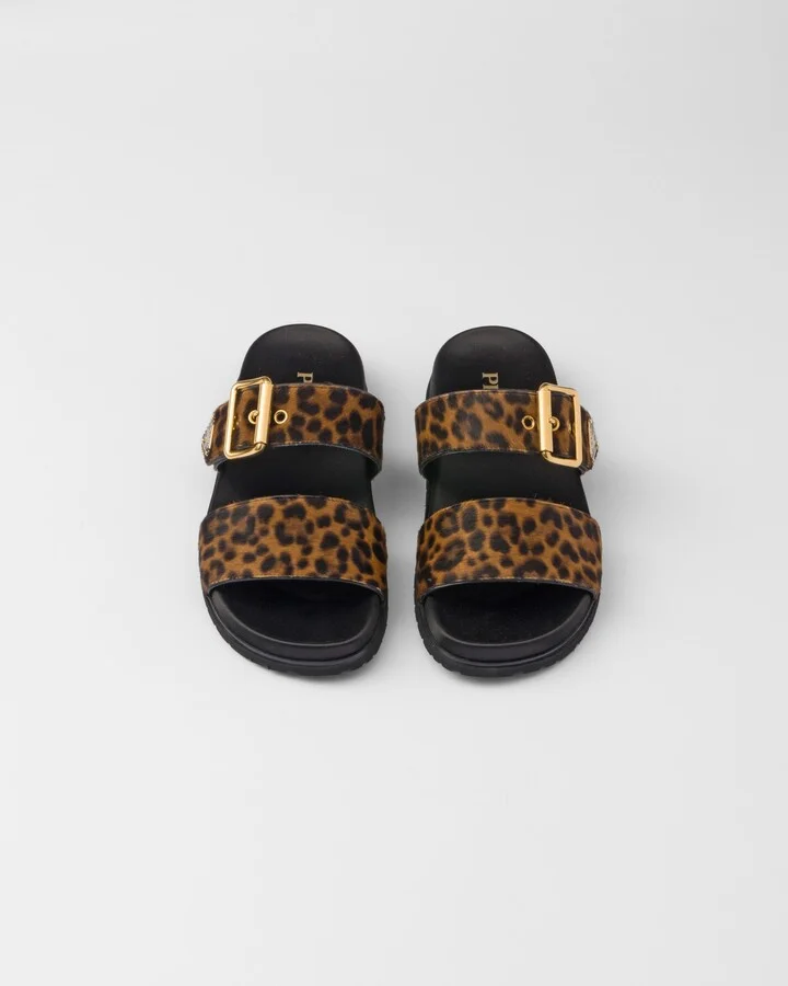 Printed leather slides - Image 3