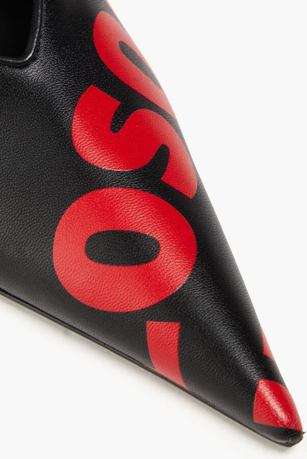 Printed leather slingback pumps - Image 4