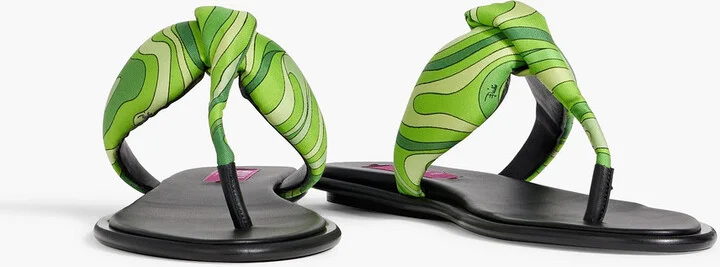 Printed padded twill sandals - Image 2
