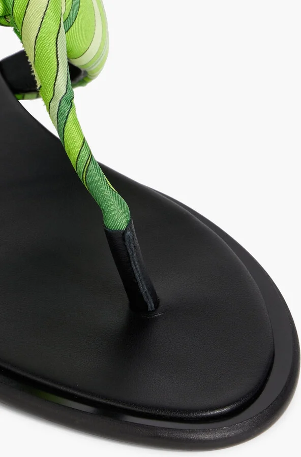 Printed padded twill sandals - Image 4
