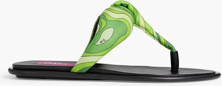 Printed padded twill sandals
