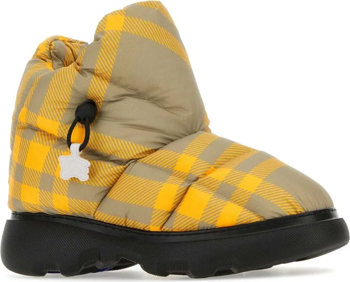 Printed Polyester Pillow Check Ankle Boots - Image 2