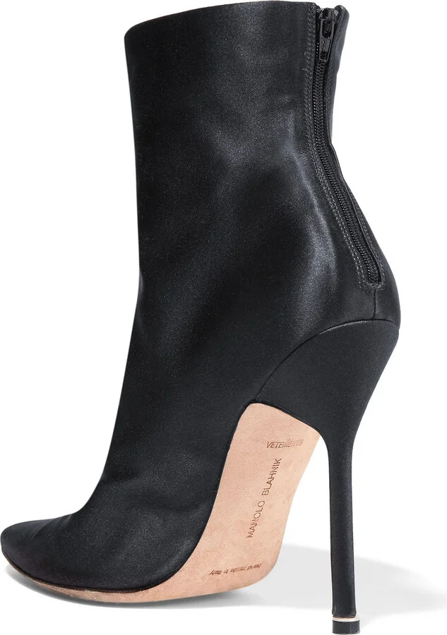 Printed satin ankle boots - Image 3