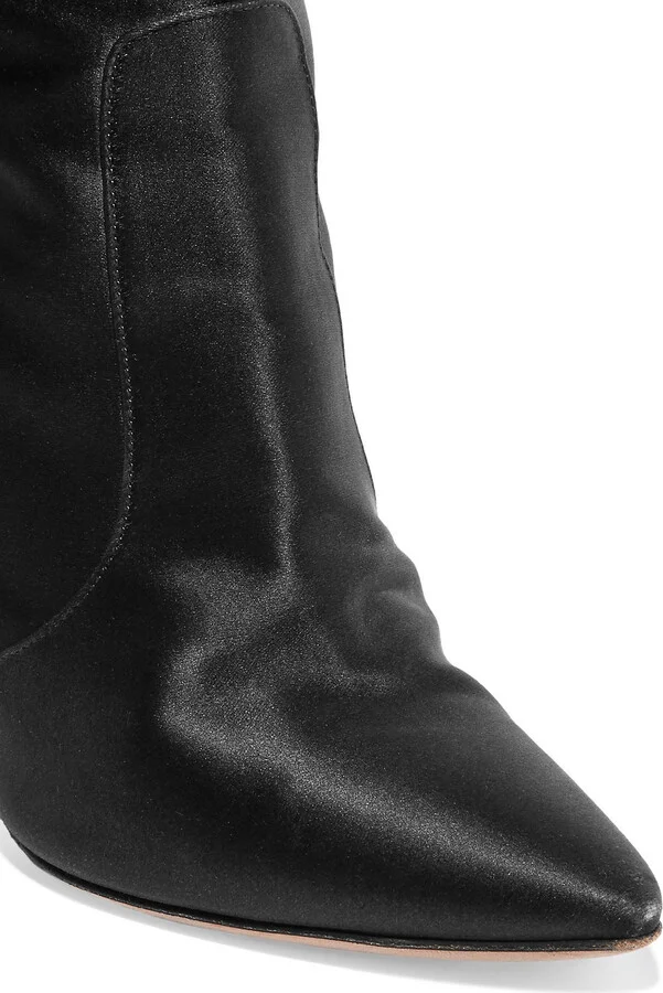 Printed satin thigh boots - Image 4