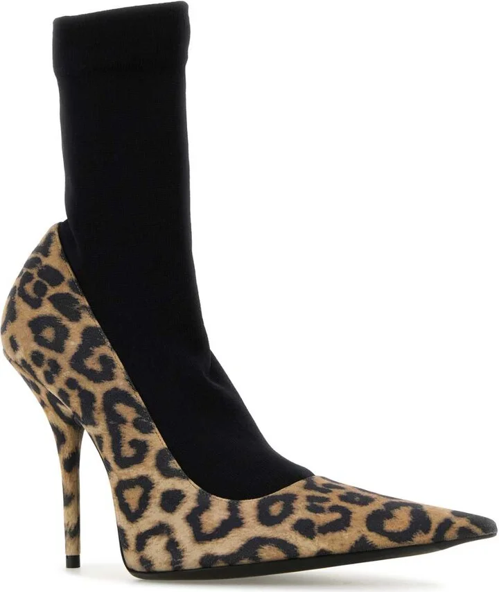Printed Suede Avenue Sock Pumps - Image 2