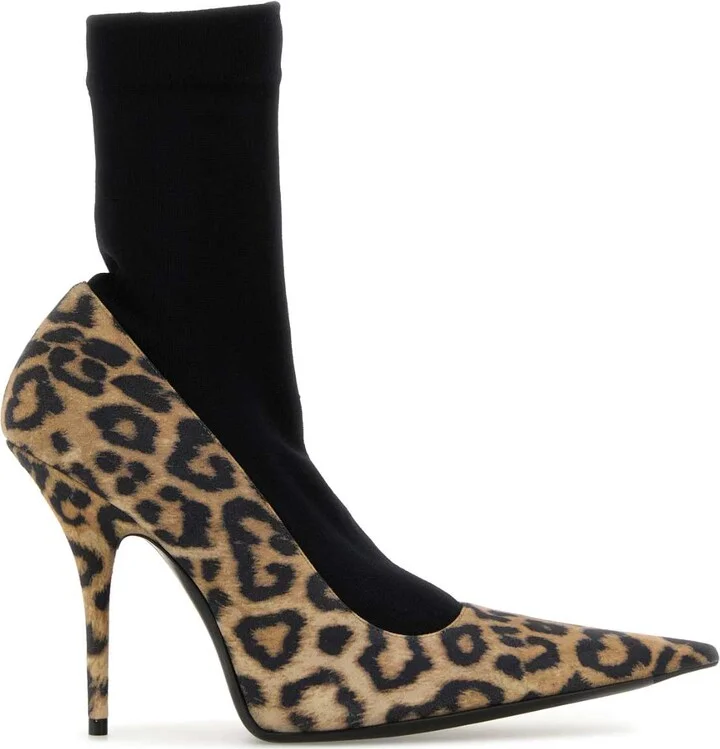 Printed Suede Avenue Sock Pumps