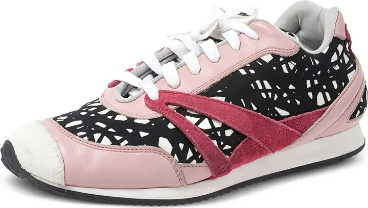 Printed Suede Sneakers