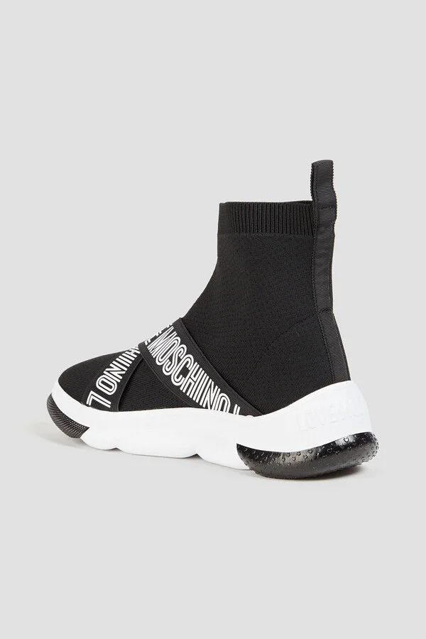 Printed textured-knit high-top sneakers - Image 3