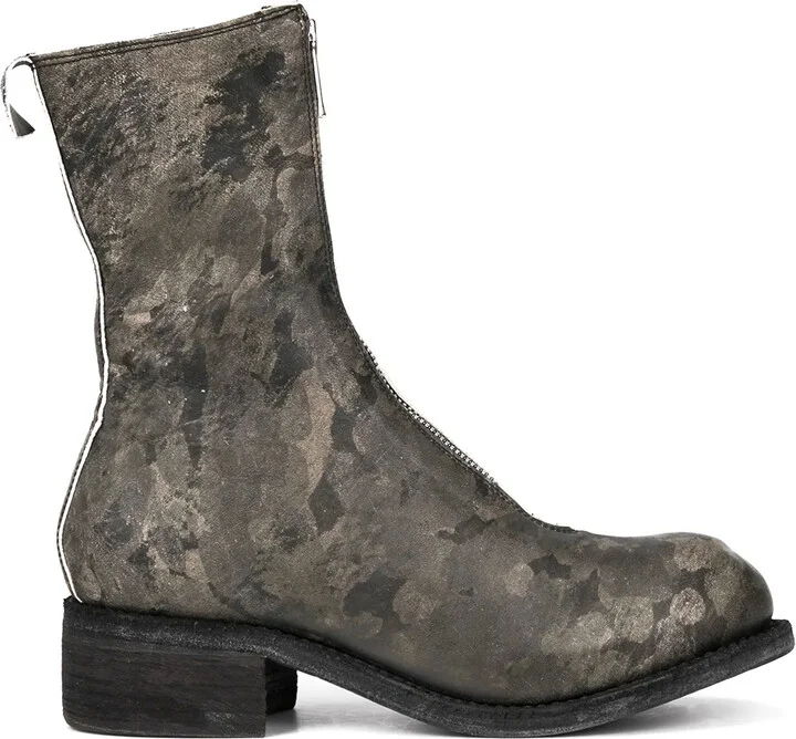 Printed Zip Front Boots