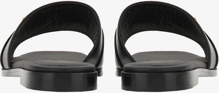 Priscilla Gancini-Plaque Flat Sandals - Image 2