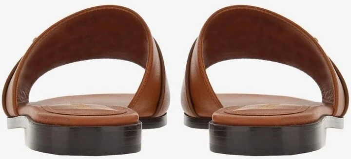 Priscilla Gancini-Plaque Flat Sandals - Image 2