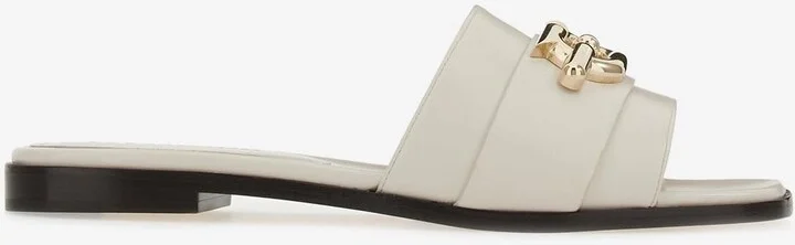 Priscilla Gancini-Plaque Flat Sandals