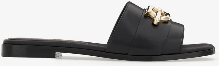 Priscilla Gancini-Plaque Flat Sandals