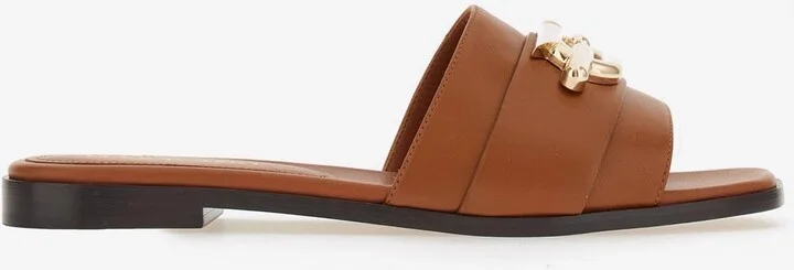 Priscilla Gancini-Plaque Flat Sandals