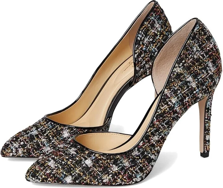 Prizma D'Orsay Pump Womens 6 Black Sparkle Stiletto Heel ZPO3360