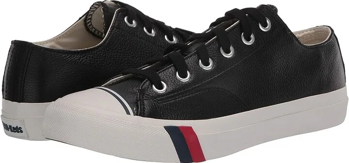 Pro-Keds Royal Lo Lace Up casual Shoes Black Leather 2 : Men's 3 - Women's 5 Medium