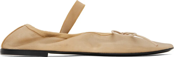 Proenza Schouler Beige Glove Mary Jane Ballerina Flats