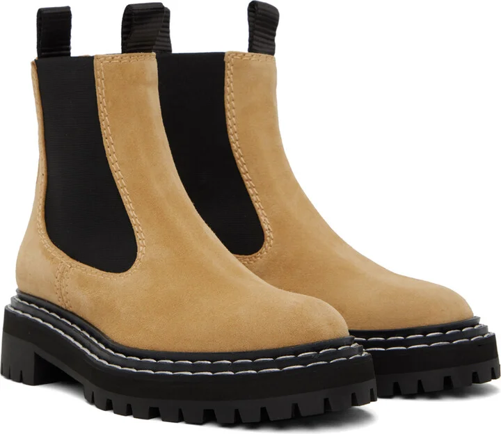 Proenza Schouler Beige Lug Sole Boots - Image 4