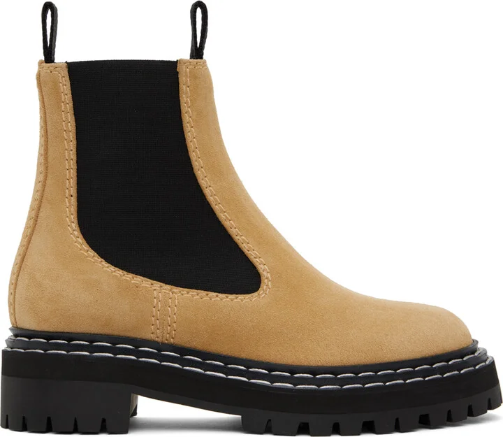 Proenza Schouler Beige Lug Sole Boots
