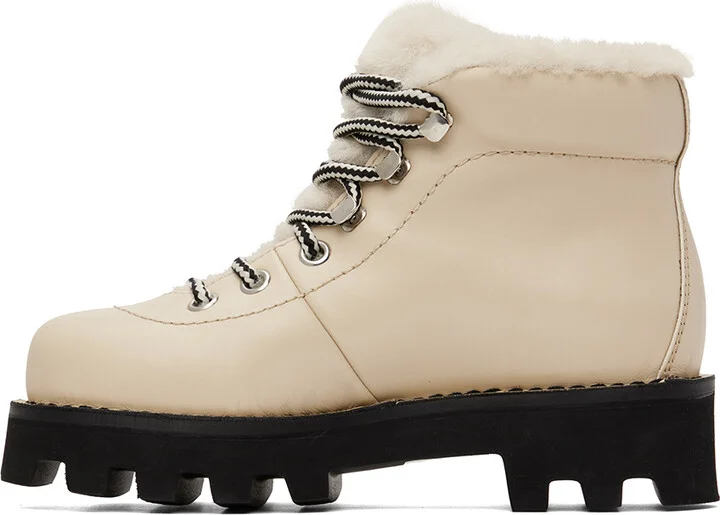 Proenza Schouler Beige Shearling Hiking Boots - Image 3