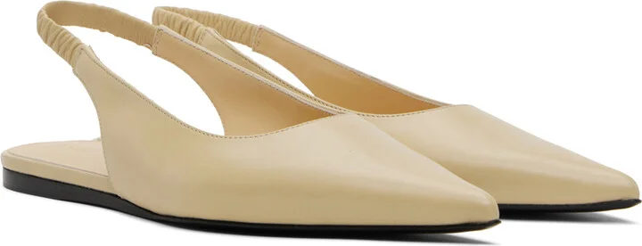 Proenza Schouler Beige Spike Slingback Ballerina Flats - Image 4