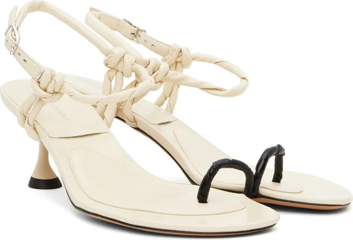 Proenza Schouler Beige Tee Toe Ring Heeled Sandals - Image 4