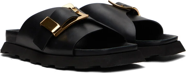Proenza Schouler Black Buckle Slides - Image 4