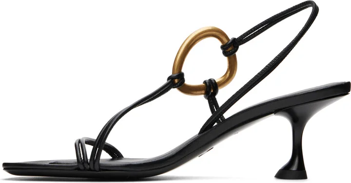 Proenza Schouler Black Hoop Slingback Heeled Sandals - Image 3