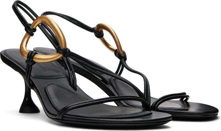 Proenza Schouler Black Hoop Slingback Heeled Sandals - Image 4