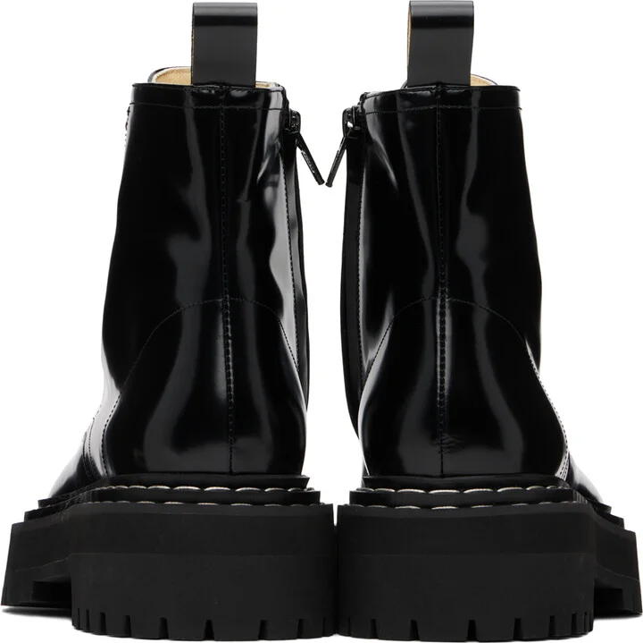 Proenza Schouler Black Lug Sole Lace Up Boots - Image 2