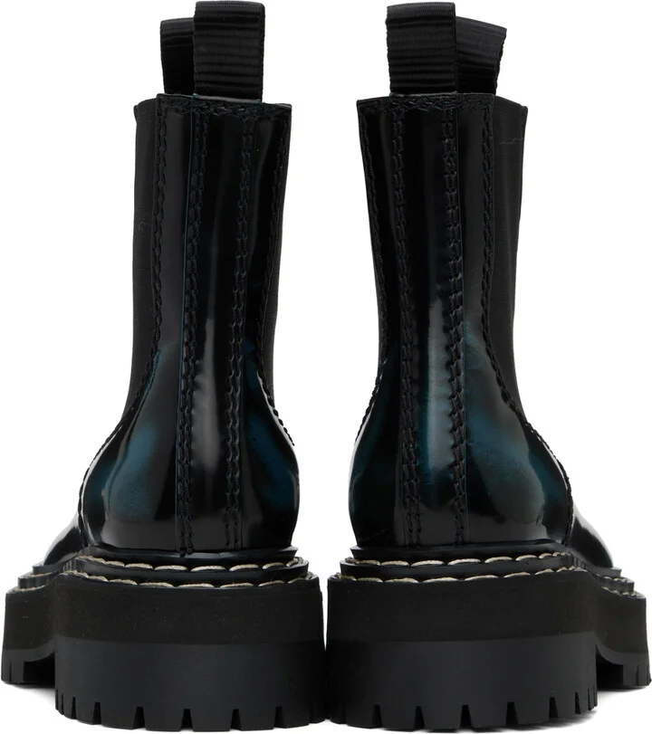 Proenza Schouler Black Lug Sole Platform Combat Boots - Image 2
